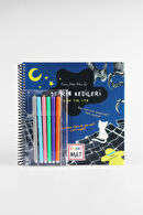 Akademi Çocuk Mat Mini Set Şehrin Kedileri Yıkanabilir Unisex Aksesuar Beyaz Boyama Kitabı