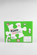 Akademi Çocuk Mat Puzzle Dinazor Çağı Yıkanabilir Unisex Aksesuar Beyaz Boyama Kitabı