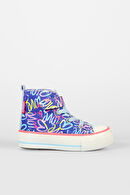 Vicco Ada Desenli Erkek Bebek Beyaz/Saks Mavi Sneaker