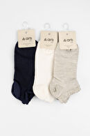 Artı Lia 3'lü Kız Okul Öncesi Beyaz/Gri/Lacivert Çorap