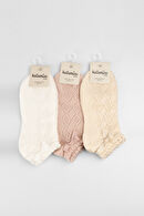 Katamino Tivoli 3'lü Kız Çocuk Kum/Bej/Lila Çorap