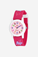 QQ Saat Butterfly Analog Aksesuar Pembe Saat
